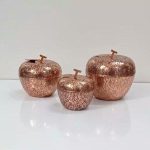 قندان مسی قلم زنی طرح سیب سایز 7*7*7.5 برند صبا مس - Image 2