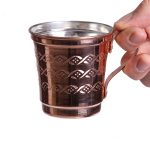 لیوان مسی مخروطی طرح دار سایز 8*8*8 برند صبا مس - Image 2