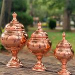 شکلات خوری مسی گنبدی پایه دار کد ZH213.2 سایز 27*10*10 برند صبا مس - Image 2