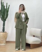 کت وشلوارزنانه یقه انگلیسی پرشیا دوسایز ۱و۲ - Image 3