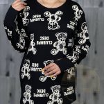 بلوز زنانه لانگ جنس سوپر پنبه طرح دختر/ خرس/ تدی و فینگردار - Image 2
