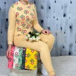 ست بلوز شلوار زنانه جنس دورس طرح گل دار