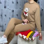 ست بلوز شلوار زنانه جنس دورس طرح تدی - Image 3