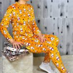 ست بلوز شلوار زنانه جنس مخمل طرح های فانتزی - Image 2