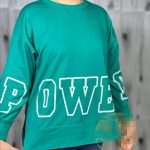 بلوز زنانه جنس دورس تو کرکی طرح POWER
