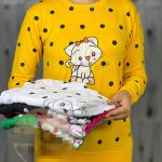 بلوز زنانه جنس دورس تکه دوزی شده طرح گربه