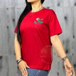 تیشرت زنانه قواره دار جنس پنبه اعلا طرح گیاه - Image 3