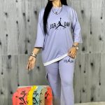 ست بلوز شلوار زنانه جنس دورس طرح جردن - Image 3