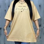 تیشرت زنانه لانگ جنس سوپر پنبه طرح نوشته - Image 3