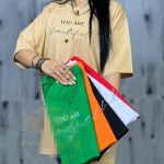 تیشرت زنانه لانگ جنس سوپر پنبه طرح نوشته