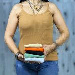 تاپ زنانه بندی ساده جنس فانریپ