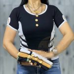 کراپ زنانه جنس فانریپ آستین مدل دار
