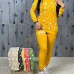 ست بلوز شلوار زنانه جنس دورس طرح برف