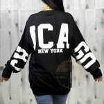 بلوز زنانه لانگ جنس سوپر پنبه طرح NEW YORK و فینگردار