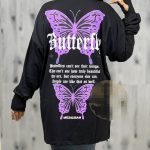 بلوز زنانه لانگ جنس سوپر پنبه طرح پروانه/ Butterfly و فینگردار