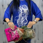 تیشرت لانگ زنانه جنس سوپر پنبه طرح نگینی دختر