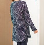 تونیک کرپ طرح دار دبل بغل دکمه - Image 2