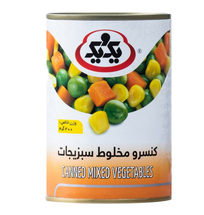 1-3353 کنسرو مخلوط سبزیجات قوطی ۴۰۰ گرم یک و یک - Image 1
